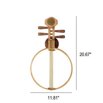 Chinese Pipa Instrument Zen Decoration LED Wall Sconce Lamp