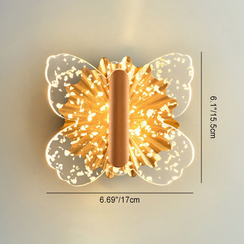 Luxury Hardware Acrylic Butterfly LED Wall Sconce Lamp