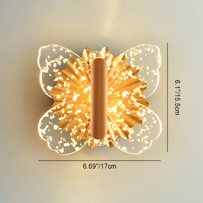 Luxury Hardware Acrylic Butterfly LED Wall Sconce Lamp