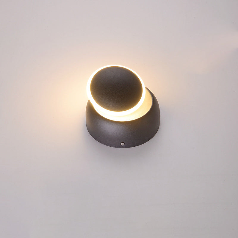 Minimalist Round Rotatable Aluminum PC LED Wall Sconce Lamp