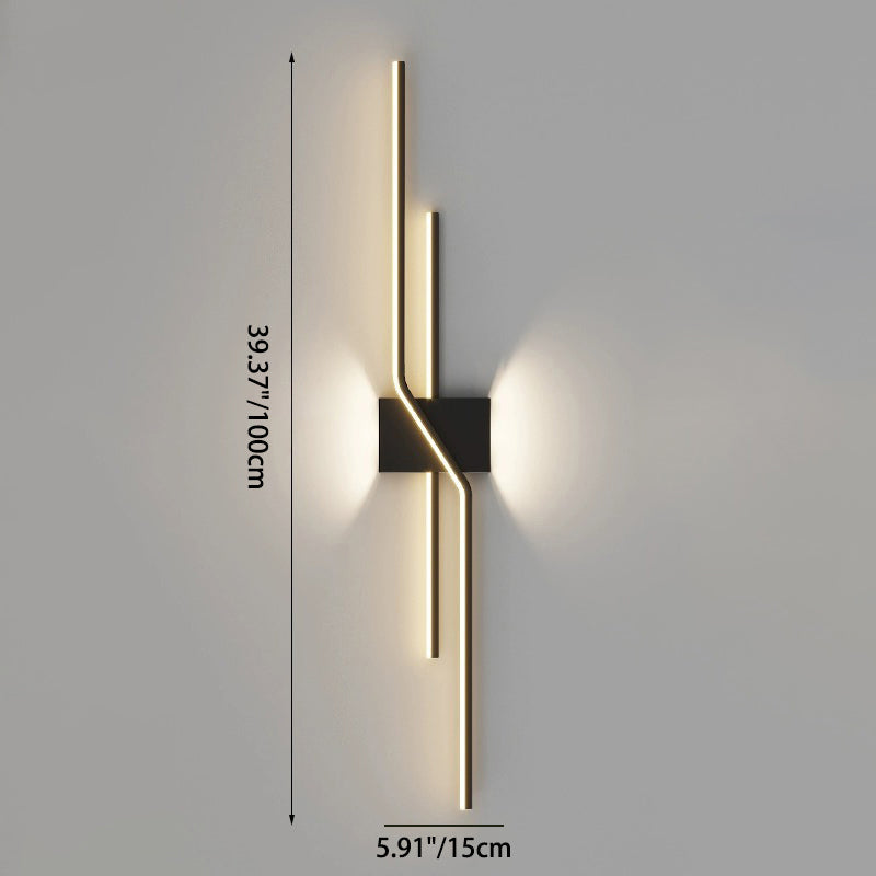 Aluminum Geometric Long Straight Line LED Wall Sconce Lamp