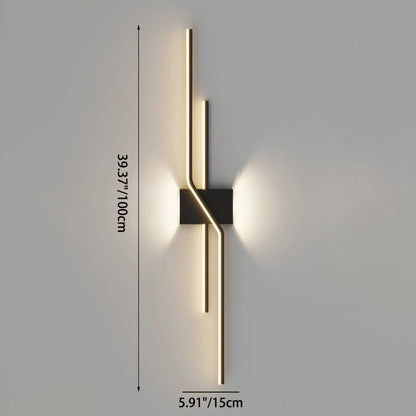 Aluminum Geometric Long Straight Line LED Wall Sconce Lamp