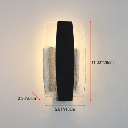 Minimalist Rectangle Aluminum Glass LED Wall Sconce Lamp