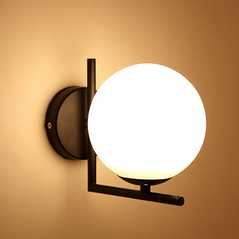 Nordic Metal Glass Ball 1-Light Wall Sconce Lamp