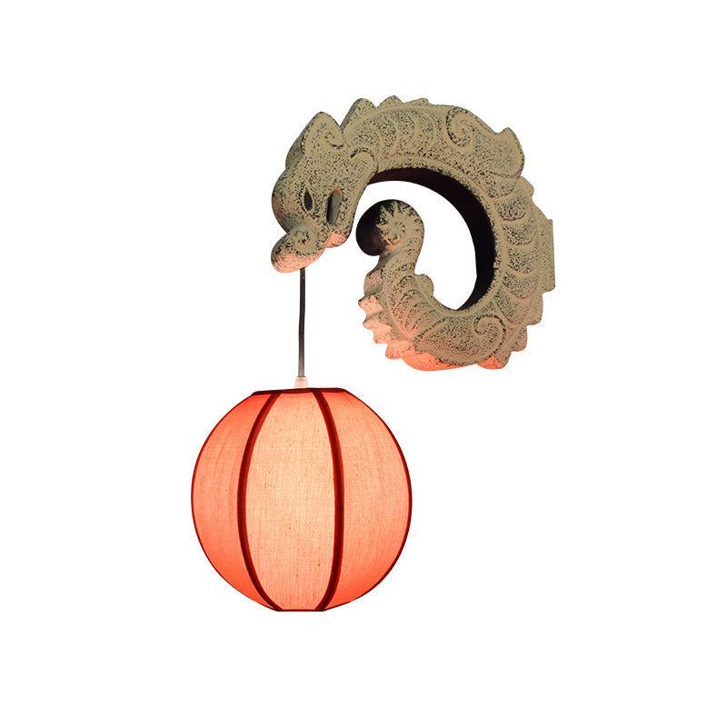 Chinese Flying Dragon Design 1-Light Wall Sconce Lamp