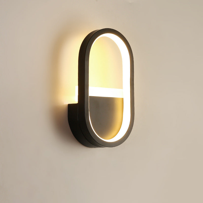 Iron Silicone Elliptical Circular Arc LED Wall Sconce Lamp