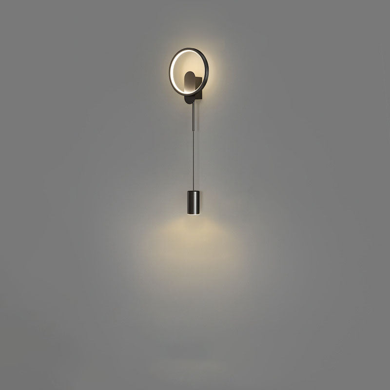 Luxury Wrought Iron Acrylic Cylinder LED Wall Sconce Lamp