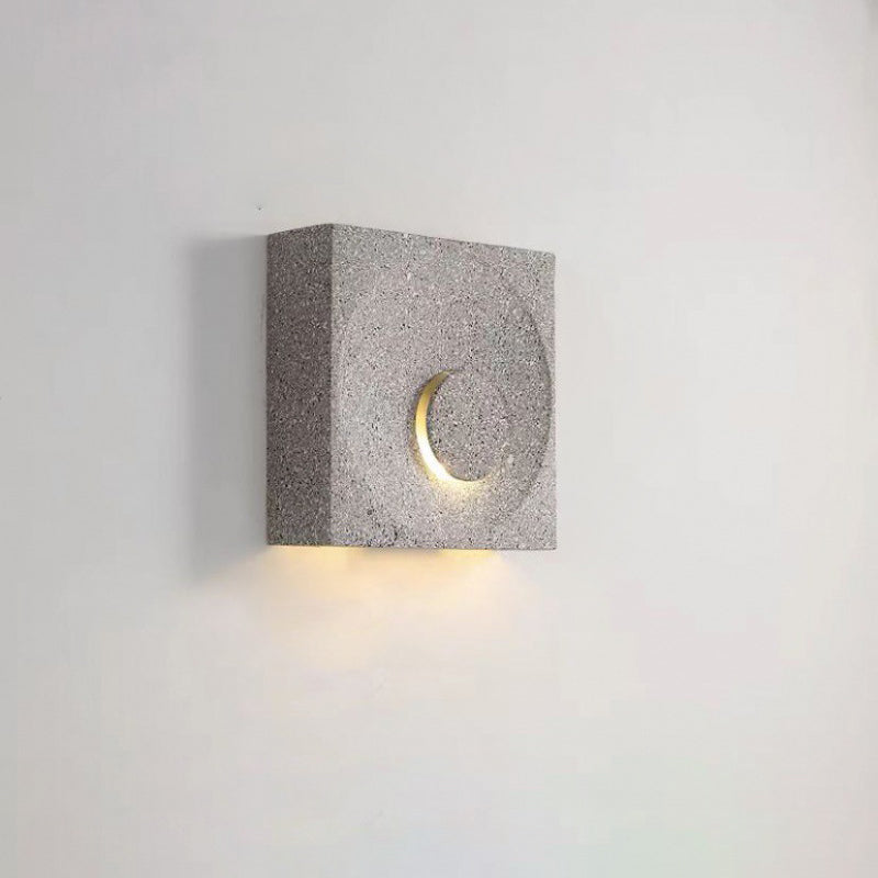 Scandinavian Eclipse Square Cement 1-Light Wall Sconce Lamp