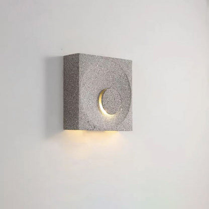 Scandinavian Eclipse Square Cement 1-Light Wall Sconce Lamp