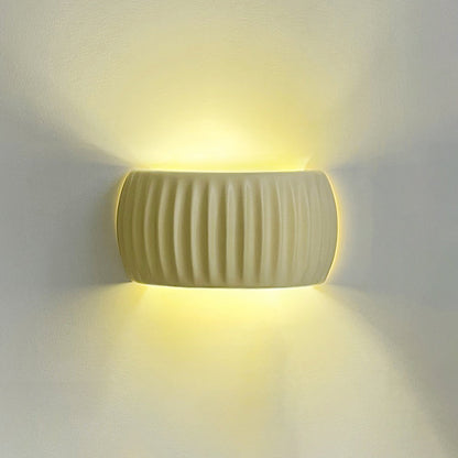 Cream Resin Semi-circular Shade 2-Light Wall Sconce Lamp