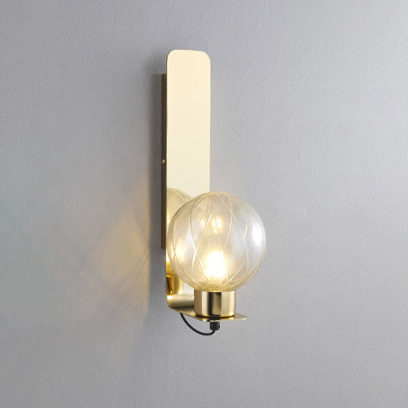 Scandinavian Stainless Steel Glass 1-Light Wall Sconce Lamp