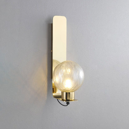 Scandinavian Stainless Steel Glass 1-Light Wall Sconce Lamp