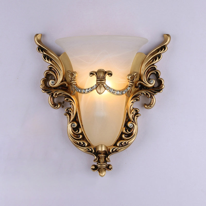 European Wings Cup Resin Glass 1-Light Wall Sconce Lamp