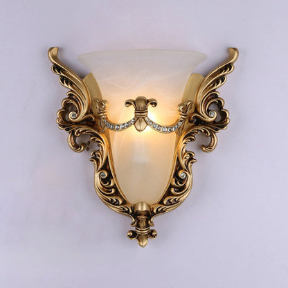 European Wings Cup Resin Glass 1-Light Wall Sconce Lamp