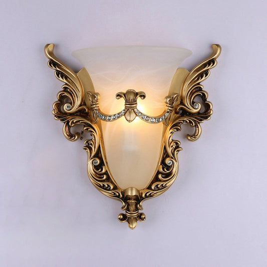 European Wings Cup Resin Glass 1-Light Wall Sconce Lamp