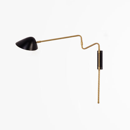 Iron With Long Rod Rocker Arm 1-Light Wall Sconce Lamp