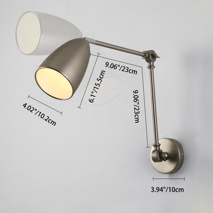Industrial Swingable Cone Metal 1-Light Wall Sconce Lamp