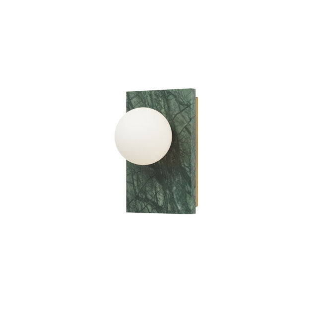Marble Square Base Glass Ball 1-Light Wall Sconce Lamp