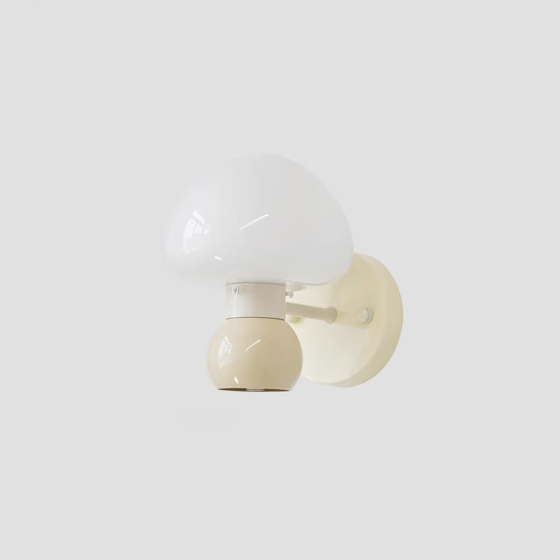 Creative Mushroom Iron Glass 1-Light Wall Sconce Lamp