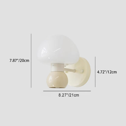 Creative Mushroom Iron Glass 1-Light Wall Sconce Lamp