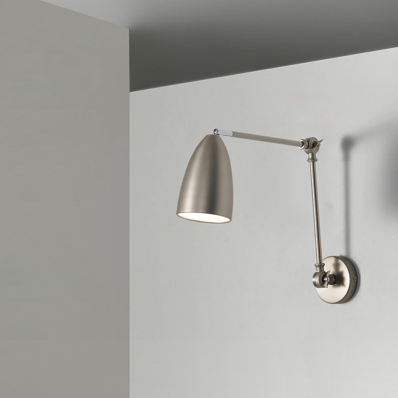 Retractable Swivel Rocker Arm Iron 1-Light Wall Sconce Lamp
