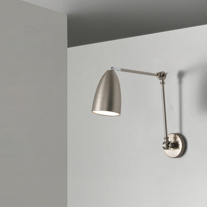 Retractable Swivel Rocker Arm Iron 1-Light Wall Sconce Lamp