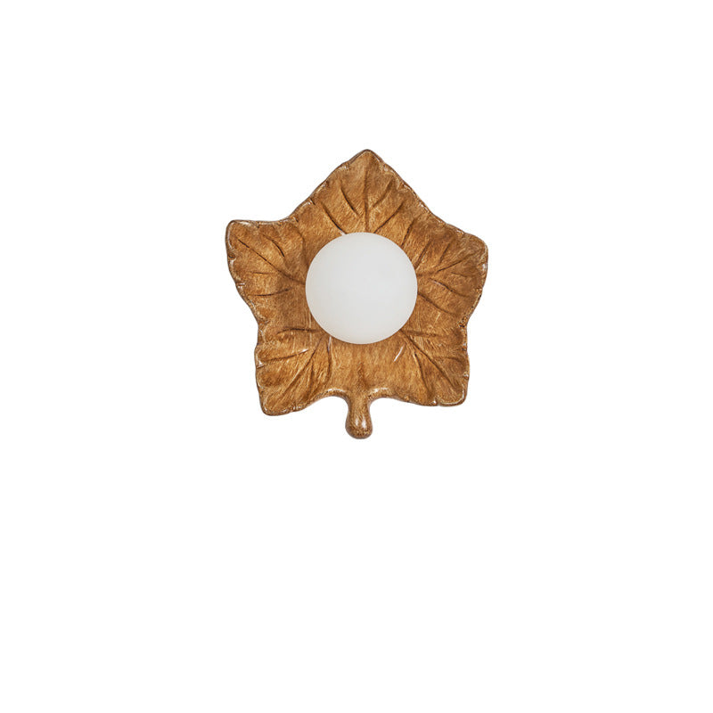 Creative Resin Glass Maple Leaf 1-Light Wall Sconce Lamp