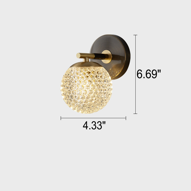 All Acrylic Spherical Lamp Shade 1/2-Light Wall Sconce Lamp