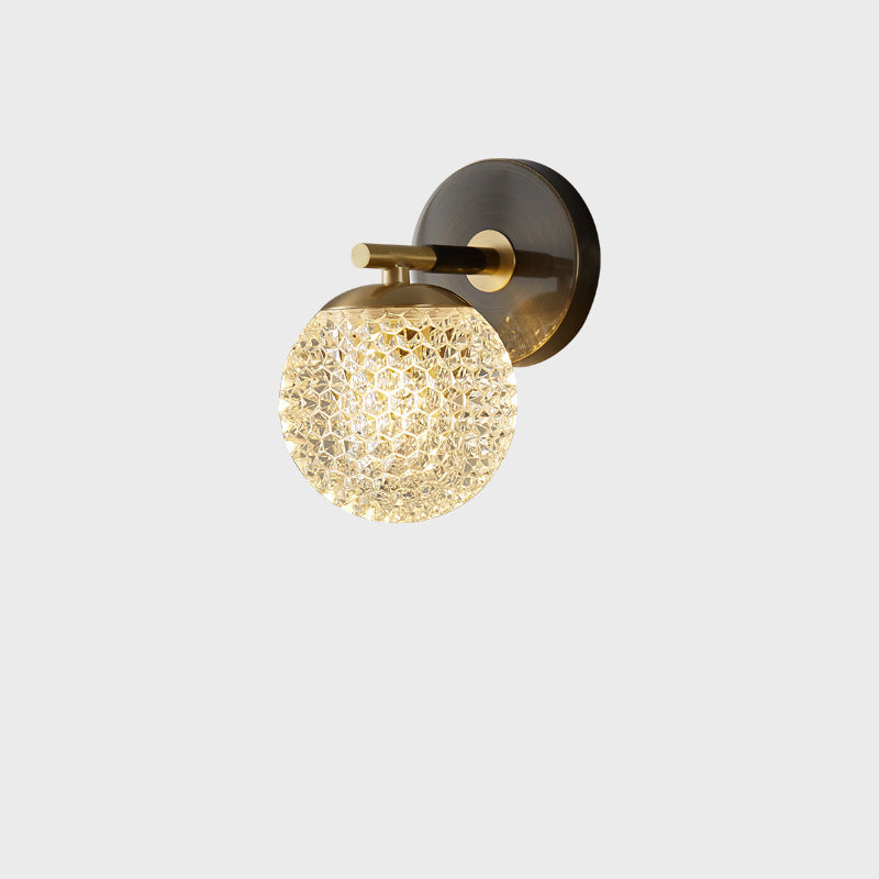 All Acrylic Spherical Lamp Shade 1/2-Light Wall Sconce Lamp