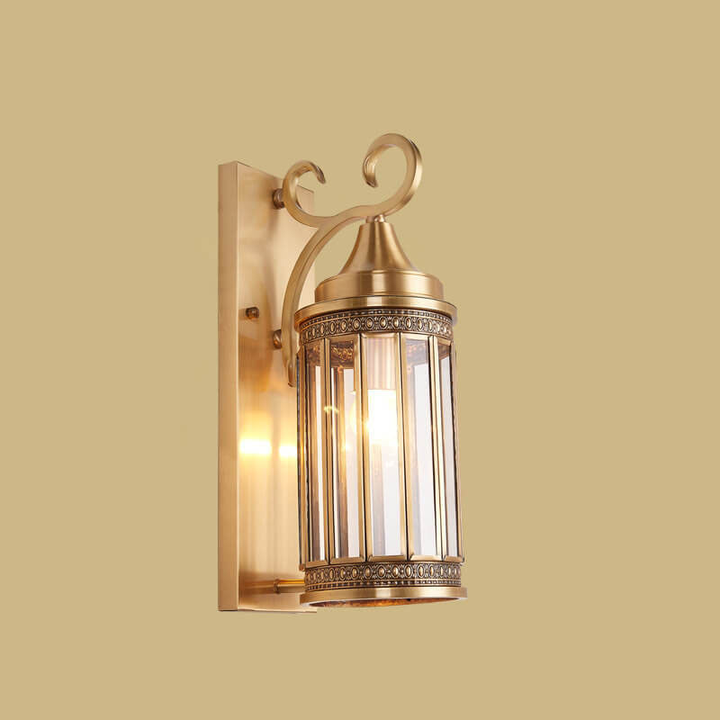 European Light Copper Glass 1/3-Light Wall Sconce Lamp