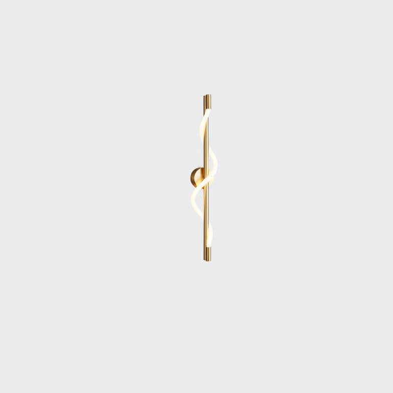 Copper-Plated Curve Long Bar Copper LED Wall Sconce Lamp