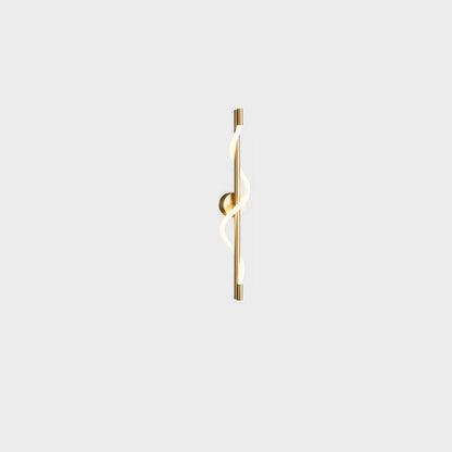 Copper-Plated Curve Long Bar Copper LED Wall Sconce Lamp