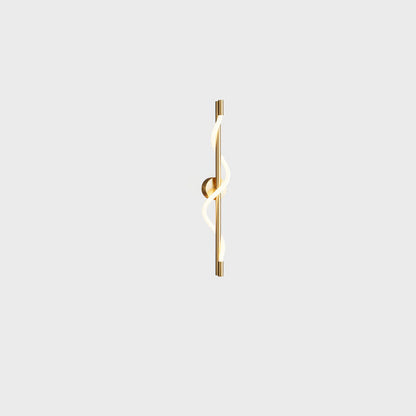 Cylinder Wave Stripe Copper Acrylic LED Wall Sconce Lamp