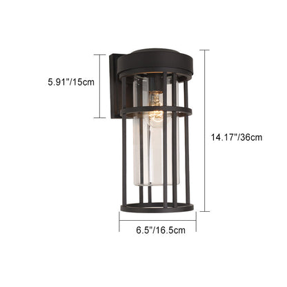 Simplicity Glass Cylinder 1-Light Outdoor Wall Sconce Lamp