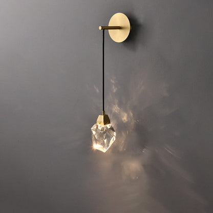 Copper Crystal Irregular Masonry 1-Light Wall Sconce Lamp