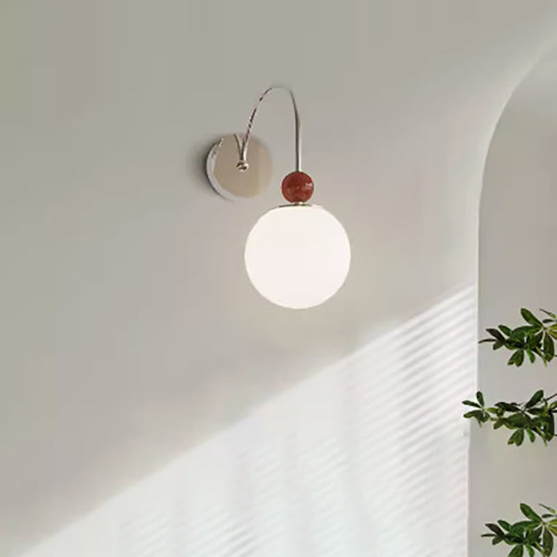 Minimalist Round Ball Iron Glass 1-Light Wall Sconce Lamp