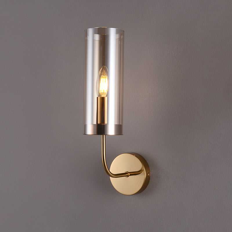 European Light Luxury Glass Iron 1/2-Light Wall Sconce Lamp