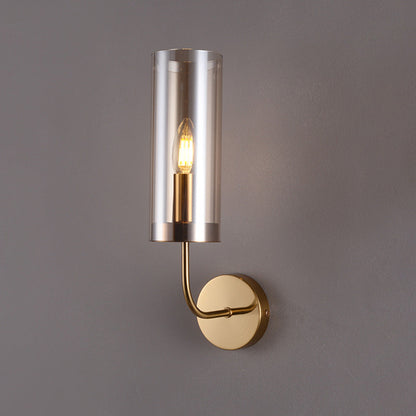 European Light Luxury Glass Iron 1/2-Light Wall Sconce Lamp