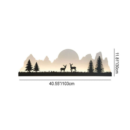 Chinese Landscape Painting Outside LED Wall Sconce Lamp