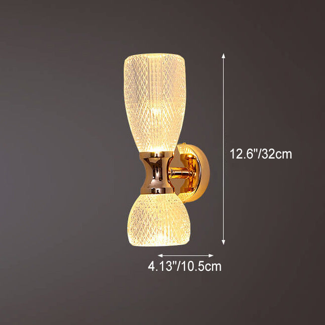 Luxury Column Acrylic Hardware 2-Light Wall Sconce Lamp