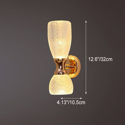 Luxury Column Acrylic Hardware 2-Light Wall Sconce Lamp