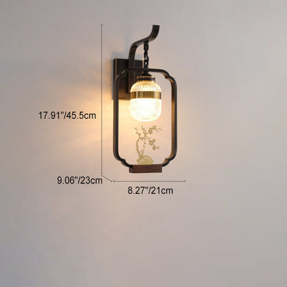 Light Plant Copper Crystal Glass 1-Light Wall Sconce Lamp