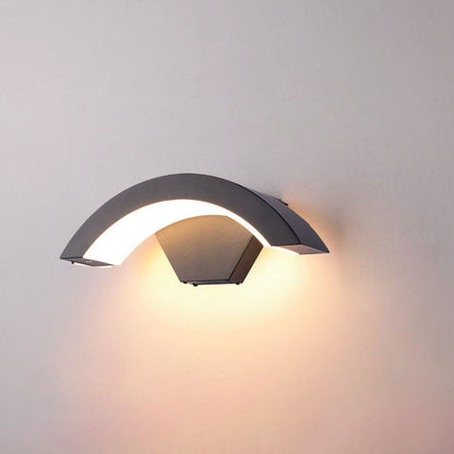 Waterproof Sensor Aluminum Moon Shape LED Wall Sconce Lamp