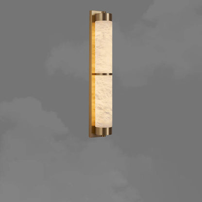 Light Luxury Full Copper Marble Column LED Wall Sconce Lamp