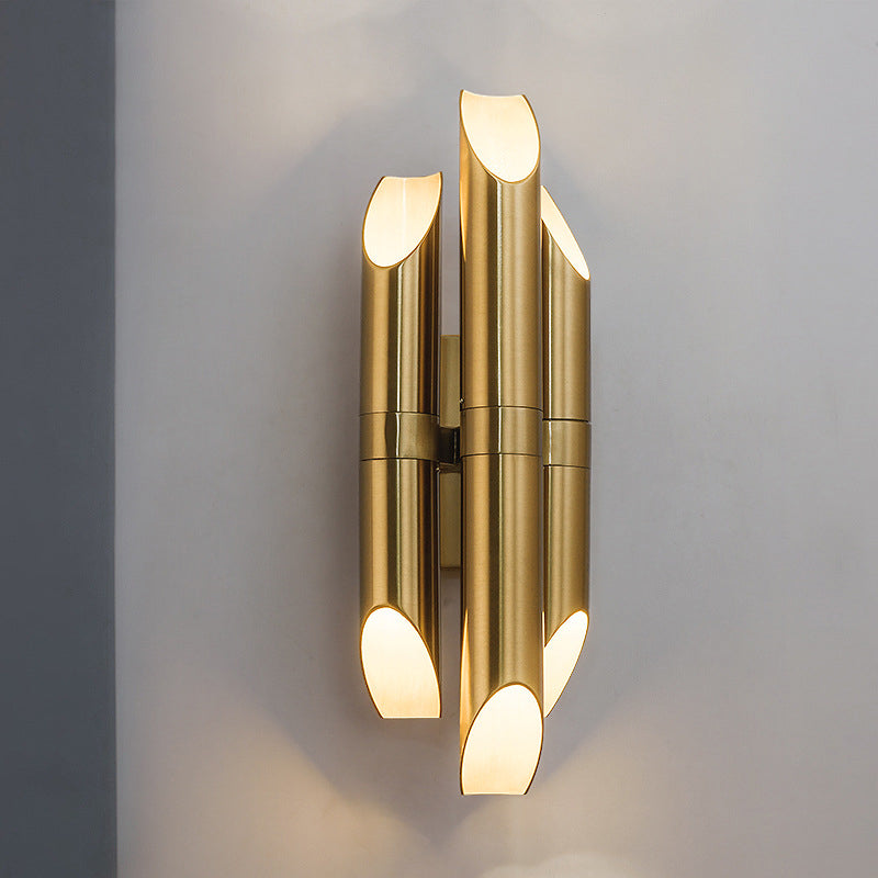 Luxury Cylindrical Iron Shade 3-Light Wall Sconce Lamp