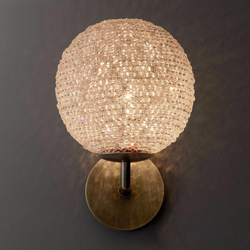 Light Luxury Crystal Sphere 1-Light Wall Sconce Lamp