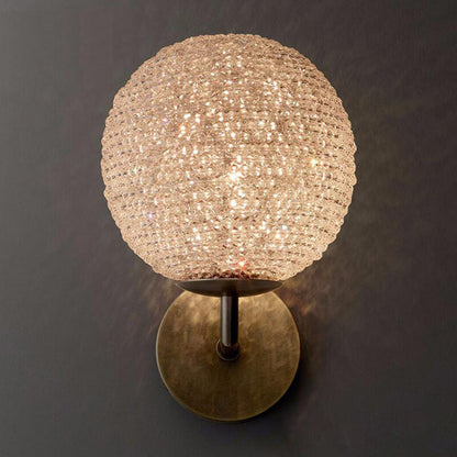 Light Luxury Crystal Sphere 1-Light Wall Sconce Lamp