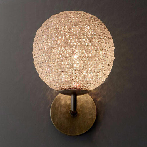 Light Luxury Crystal Sphere 1-Light Wall Sconce Lamp