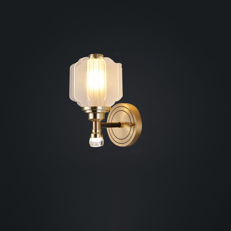 Scandinavian Glass Copper 1/2 Light Wall Sconce Lamp