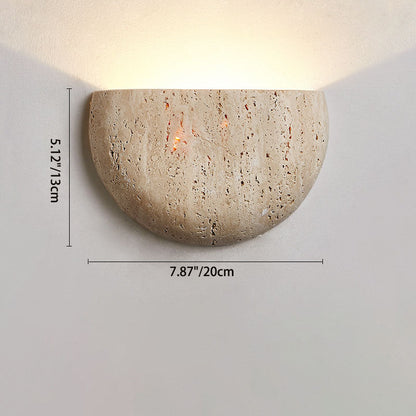 Traditional Japanese Oval Stone 1-Light Wall Sconce Lamp